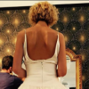 Alexandra Lamy en robe de mariée sur le tournage de "L'embarras du choix". (photo prise le 1er août 2016)