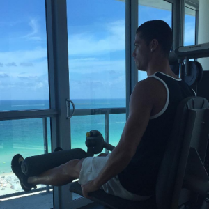 Cristiano Ronaldo s'entretient pendant ses vacances, août 2016, photo Instagram