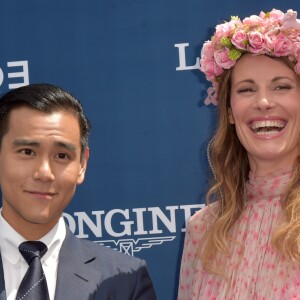 Sophie Thalmann et Eddie Peng (égérie de la marque Longines) - 167ème Prix de Diane Longines à l'hippodrome de Chantilly, à Chantilly, le 19 Juin 2016. © Giancarlo Gorassini/Bestimage