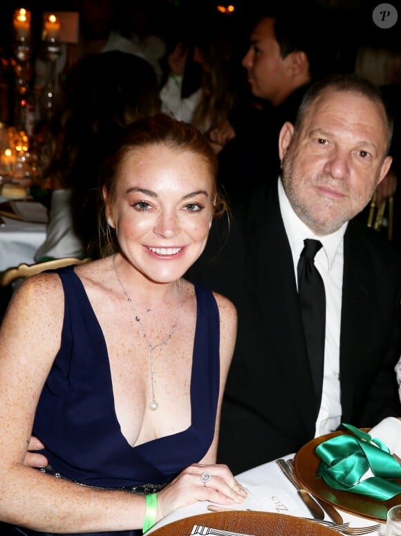 Lindsay Lohan, Harvey Weinstein lors de la soirée d'anniversaire "Fawaz's Folies" pour les 64 ans de Fawaz Gruosi (de Grisogono) à la Cala di Volpe à Porto-Cervo, Sardaigne, Italie, le 8 août 2016. © Agence/Bestimage