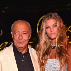 Fawaz Gruosi et Nina Agdal lors de la soirée d'anniversaire "Fawaz's Folies" pour les 64 ans de Fawaz Gruosi (de Grisogono) à la Cala di Volpe à Porto-Cervo, Sardaigne, Italie, le 8 août 2016. © Agence/Bestimage