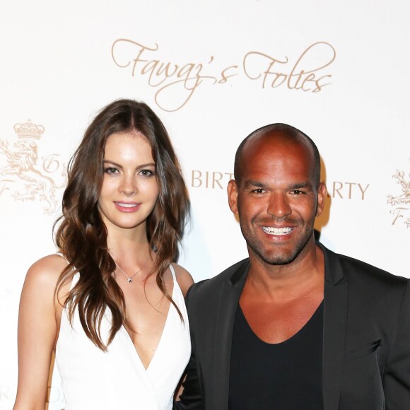 Amaury Nolasco et sa compagne lors de la soirée d'anniversaire "Fawaz's Folies" pour les 64 ans de Fawaz Gruosi (de Grisogono) à la Cala di Volpe à Porto-Cervo, Sardaigne, Italie, le 8 août 2016. © Agence/Bestimage