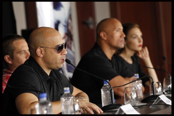 VIN DIESEL, DWAYNE JOHNSON (THE ROCK), GAL GADOT - CONFERENCE DE PRESSE POUR LE FILM "FAST AND FURIOUS 5" AU SOFITEL A MARSEILLE 28/04/2011