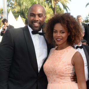 Teddy Riner et sa compagne Luthna à la montée des marches du film "Elle" lors du 69ème Festival International du Film de Cannes. Le 21 mai 2016. © Rachid Bellak / Bestimage