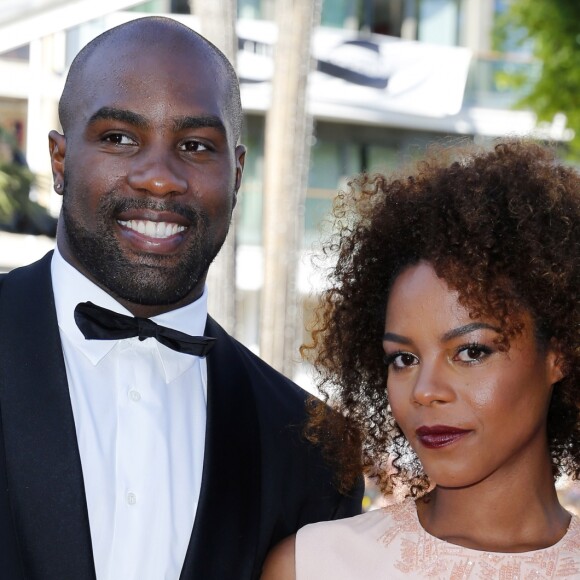 Teddy Riner et sa compagne Luthna - Montée des marches du film "Elle" lors du 69ème Festival International du Film de Cannes. Le 21 mai 2016. © Olivier Borde-Cyril Moreau/Bestimage