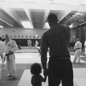 Teddy Riner et son fils Eden. Twitter, 2016