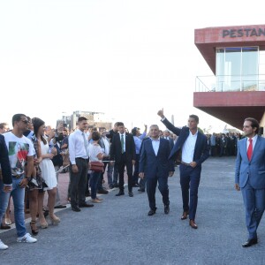 Cristiano Ronaldo lors de l'inauguration à Funchal, à Madère, du Pestana CR7 Hôtel, le 22 juillet 2016, en présence de sa famille et du président du gouvernement local, Miguel Albuquerque. © Look Press Agency/ABACAPRESS.COM