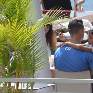 Cristiano Ronaldo avec son fils Cristiano Jr. et sa mère à Funchal, Madère, le 23 juillet 2016. Photo by Look Press Agency/ABACAPRESS.COM