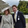 La princesse Eugenie d'York et son compagnon Jack Brooksbank lors de la journée des femmes de la Qatar Goodwood Race à Midhurst, le 30 juillet 2015.