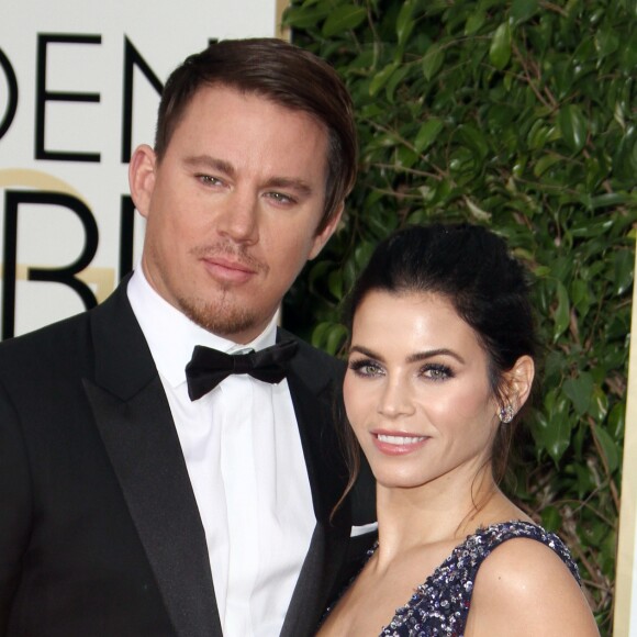 Channing Tatum (habillé en Dior Homme) et sa femme Jenna Dewan - 73e cérémonie annuelle des Golden Globe Awards à Beverly Hills, le 10 janvier 2016