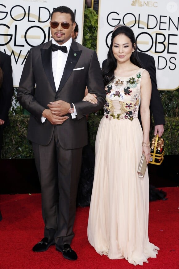 Terrence Howard et Mira Pak lors de la 73ème cérémonie annuelle des Golden Globe Awards à Beverly Hills, le 10 janvier 2016