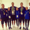 Les Estoniennes Leila, Liina et Lily Luik avec l'équipe estonienne de quatre de couple (aviron) médaillée de bronze. Premières triplées de l'Histoire des Jeux olympiques, elles ont disputé ensemble le marathon de Rio de Janeiro le 14 août 2016. Photo issue de leur compte Instagram commun.