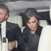 David Beckham et sa femme Victoria Beckham - People quittent les "British Fashion Awards 2015" à Londres le 23 novembre 2015.