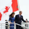 Le duc et la duchesse de Cambridge arrivant à Montréal lors de leur tournée royale au Canada le 3 juillet 2011.