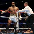 David Haye lors de sa victoire par KO sur Mark De Mori à Londres le 16 janvier 2016.