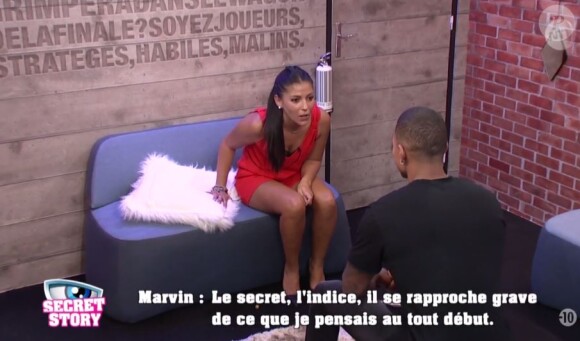 Marvin met Sophia en garde sur son secret -"Secret Story 10", sur NT1. Le 7 septembre 2016.