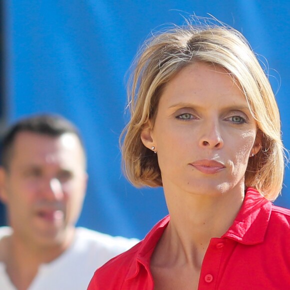 Exclusif - Sylvie Tellier - L'équipe de l'Etape du Coeur 2016 pour le compte de Mécénat Chirurgie Cardiaque lors d'un tournoi de pétanque à Bourg-Saint-Andéol, le 14 juillet 2016. Mécénat Chirurgie Cardiaque Enfants du Monde permet à des enfants souffrant de malformations cardiaques de venir en France et d'être opérés lorsqu'ils ne peuvent être soignés dans leur pays d'origine par manque de moyens financiers et techniques. © CVS/Bestimage