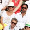 Sylvie Tellier et son compagnon Laurent à la finale homme des Internationaux de France de tennis de Roland Garros à Paris le 8 juin 2014.