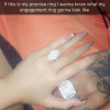 Kylie Jenner : La bague que lui a offert Tyga serait une bague en promesse d'un mariage à venir. Photo publiée sur Snapchat en septembre 2016