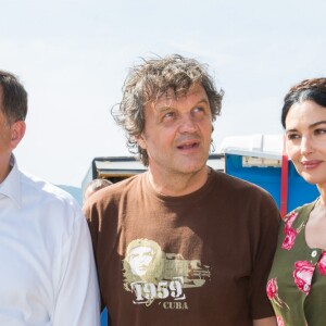 Image du tournage du film On the Milky Way d'Emir Kusturica avec Monica Bellucci le 19 août 2014, avec ce jour-là la visite du président Milorad Dodik.