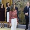 La reine Letizia d'Espagne (haut Carolina Herrera, chaussures Mango) en audience au palais de la Zarzuela à Madrid le 9 septembre 2016.