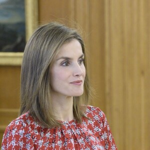 La reine Letizia d'Espagne (haut Carolina Herrera, chaussures Mango) en audience au palais de la Zarzuela à Madrid le 9 septembre 2016.