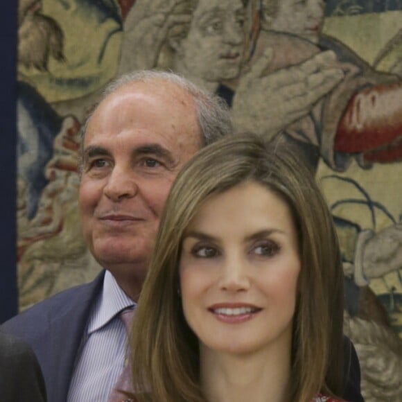 La reine Letizia d'Espagne (haut Carolina Herrera, chaussures Mango) en audience au palais de la Zarzuela à Madrid le 9 septembre 2016.