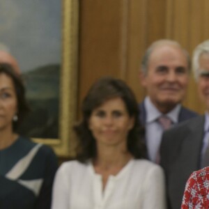 La reine Letizia d'Espagne (haut Carolina Herrera, chaussures Mango) en audience au palais de la Zarzuela à Madrid le 9 septembre 2016.