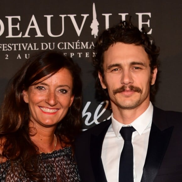 Anne-Gaëlle Kerdranvat (Directrice Générale Kiehl's France) et James Franco au Kiehl's Club lors du 42ème Festival du Cinéma Américain de Deauville.