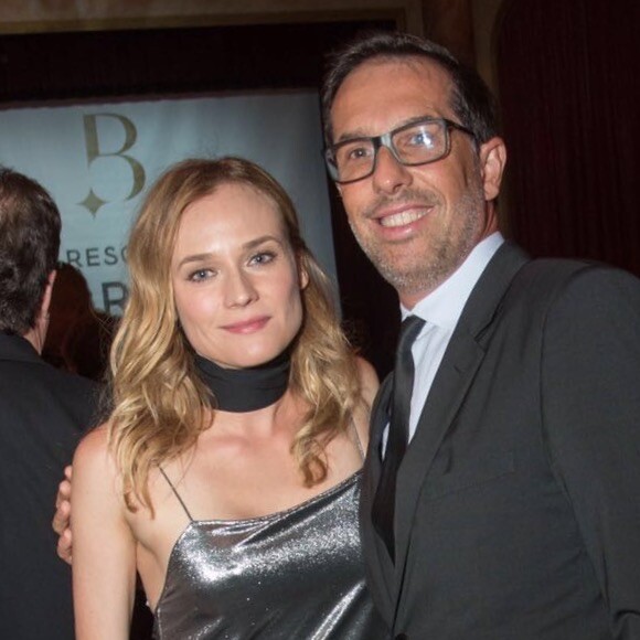 Diane Kruger et Nicolas Hiéronimus (Vice-Président Directeur Général des divisions sélectives L'Oreal) au Kiehl's Club lors du 42ème Festival du Cinéma Américain de Deauville.