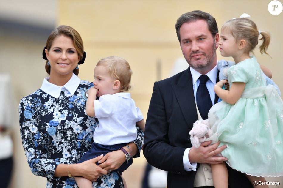 La Princesse Madeleine De Suede Chris O Neill Et Leurs Enfants Le Prince Nicolas Et La Princesse Leonore Bapteme Du Prince Alexander De Suede Au Palais Drott Purepeople