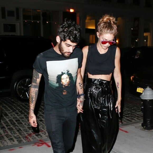 Gigi Hadid rentre chez elle avec son petit-ami Zayn Malik à New York, le 12 septembre 2016