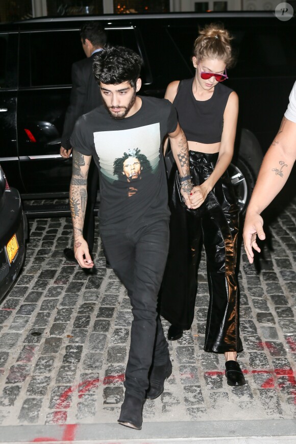 Gigi Hadid rentre chez elle avec son petit-ami Zayn Malik à New York, le 12 septembre 2016