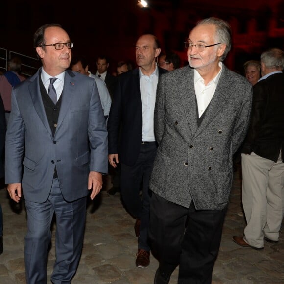 Exclusif - François Hollande et Jacques Attali - Représentation de "La Bohème" à l'Hôtel des Invalides dans le cadre du festival Opéra en Plein Air à Paris le 10 septembre 2016. © Rachid Bellak/Bestimage