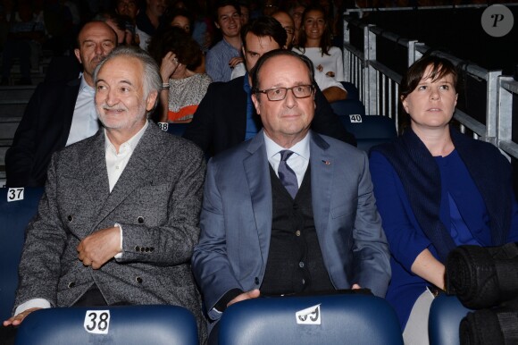 Exclusif - Jacques Attali et François Hollande - Représentation de "La Bohème" à l'Hôtel des Invalides dans le cadre du festival Opéra en Plein Air à Paris le 10 septembre 2016. © Rachid Bellak/Bestimage