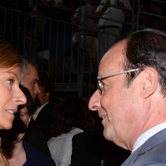 Exclusif - Anne Gravoin et François Hollande - Exclusif - Laurence Ferrari et François Hollande - Représentation de "La Bohème" à l'Hôtel des Invalides dans le cadre du festival Opéra en Plein Air à Paris le 10 septembre 2016. © Rachid Bellak/Bestimage