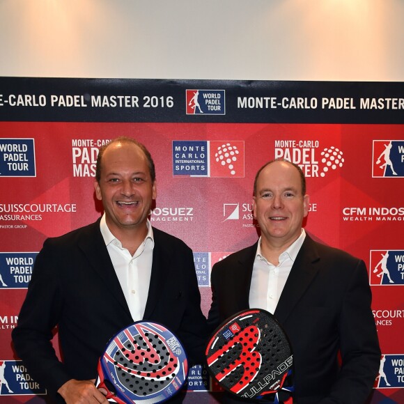 Fabrice Pastor et le prince Albert II de Monaco lors du Monte-Carlo Padel Master 2016 le 10 septembre 2016 sous le chapiteau de Fontvieille à Monaco. © Bruno Bebert/Bestimage
