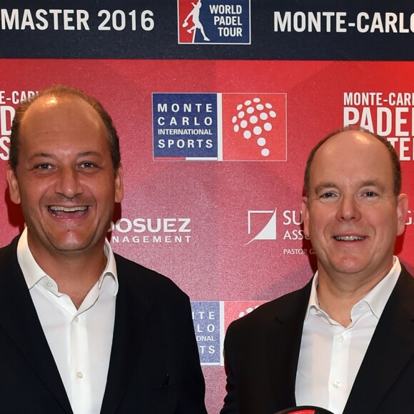 Fabrice Pastor et le prince Albert II de Monaco lors du Monte-Carlo Padel Master 2016 le 10 septembre 2016 sous le chapiteau de Fontvieille à Monaco. © Bruno Bebert/Bestimage