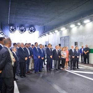 Exclusif - Le prince Albert II de Monaco inaugure le tunnel Albert II destiné à désengorger le trafic dans la principauté le 14 septembre 2016.