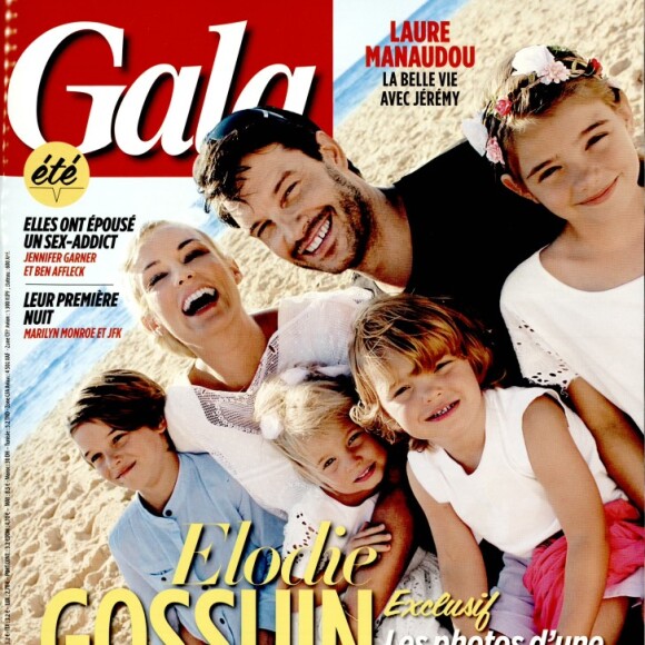 Elodie Gossuin avec son mari Bertrand et leurs enfants en couverture de Gala, le 3 août 2016