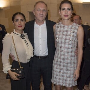 Salma Hayek, François-Henri Pinault, Charlotte Casiraghi - Vernissage de l'exposition "Echos" pour l'inauguration du nouveau siège de Kering dans l'ancien hôpital Laennec et à l'occasion des Journées du Patrimoine à Paris. Une partie des oeuvres fait partie de la collection Pinault. Le 16 septembre 2016 © Olivier Borde / Bestimage