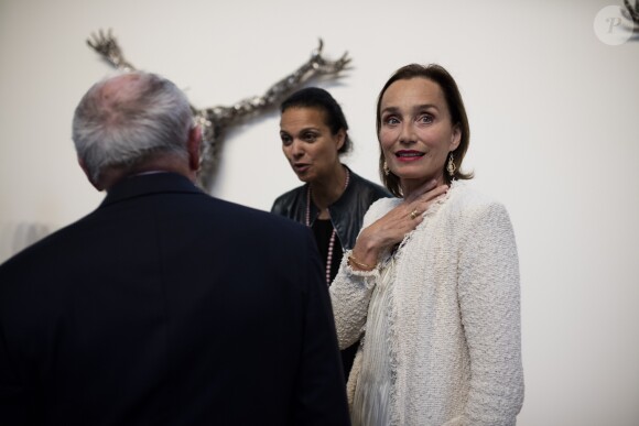 Kristin Scott Thomas - Vernissage de l'exposition "Echos" pour l'inauguration du nouveau siège de Kering dans l'ancien hôpital Laennec et à l'occasion des Journées du Patrimoine à Paris. Une partie des oeuvres fait partie de la collection Pinault. Le 16 septembre 2016 © Olivier Borde / Bestimage