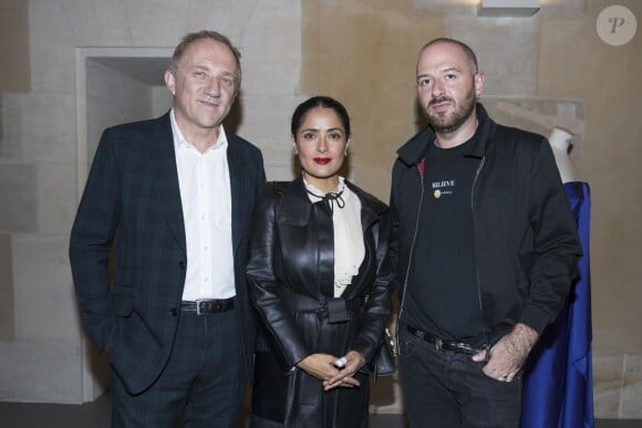 François-Henri Pinault, Salma Hayek et Demna Gvasalia - Vernissage de l'exposition "Echos" pour l'inauguration du nouveau siège de Kering dans l'ancien hôpital Laennec et à l'occasion des Journées du Patrimoine à Paris. Une partie des oeuvres fait partie de la collection Pinault. Le 16 septembre 2016 © Olivier Borde / Bestimage