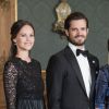 La princesse Sofia et le prince Carl Philip au palais royal à Stockholm le 16 septembre 2016 lors du Dîner de la Suède.