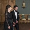 La princesse Sofia et le prince Carl Philip au palais royal à Stockholm le 16 septembre 2016 lors du Dîner de la Suède.