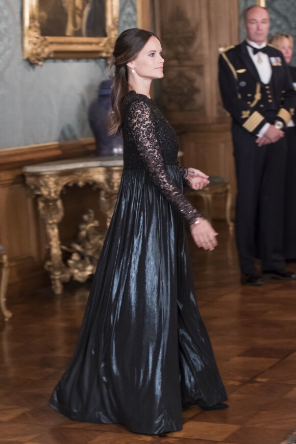 La princesse Sofia de Suède au palais royal à Stockholm le 16 septembre 2016 pour le Dîner de la Suède.