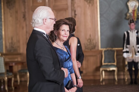 La famille royale au palais royal à Stockholm le 16 septembre 2016 lors du Dîner de la Suède.