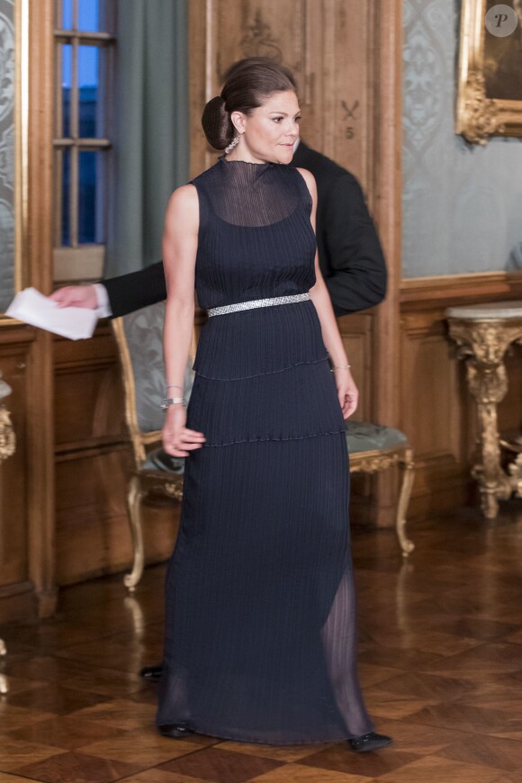 La princesse Victoria au palais royal à Stockholm le 16 septembre 2016 lors du Dîner de la Suède.