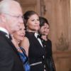 La princesse Victoria de Suède et la famille royale au palais à Stockholm le 16 septembre 2016 lors du Dîner de la Suède.
