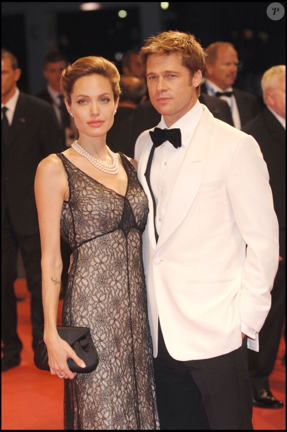 Brad Pitt et Angelina Jolie à Venise en 2007.